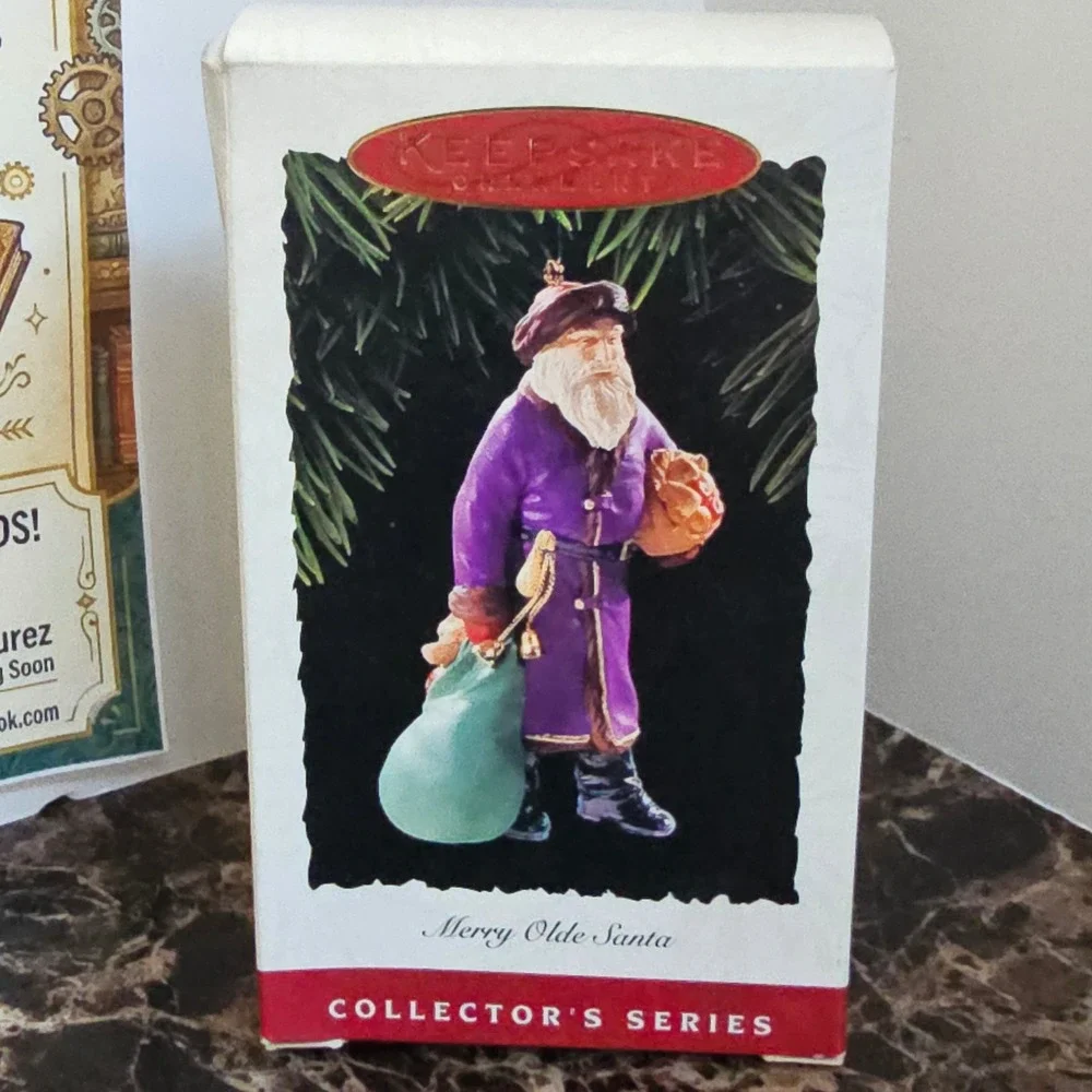 1995 Hallmark Keepsake Merry Olde Santa Ornament 6th in Series Purple Robe